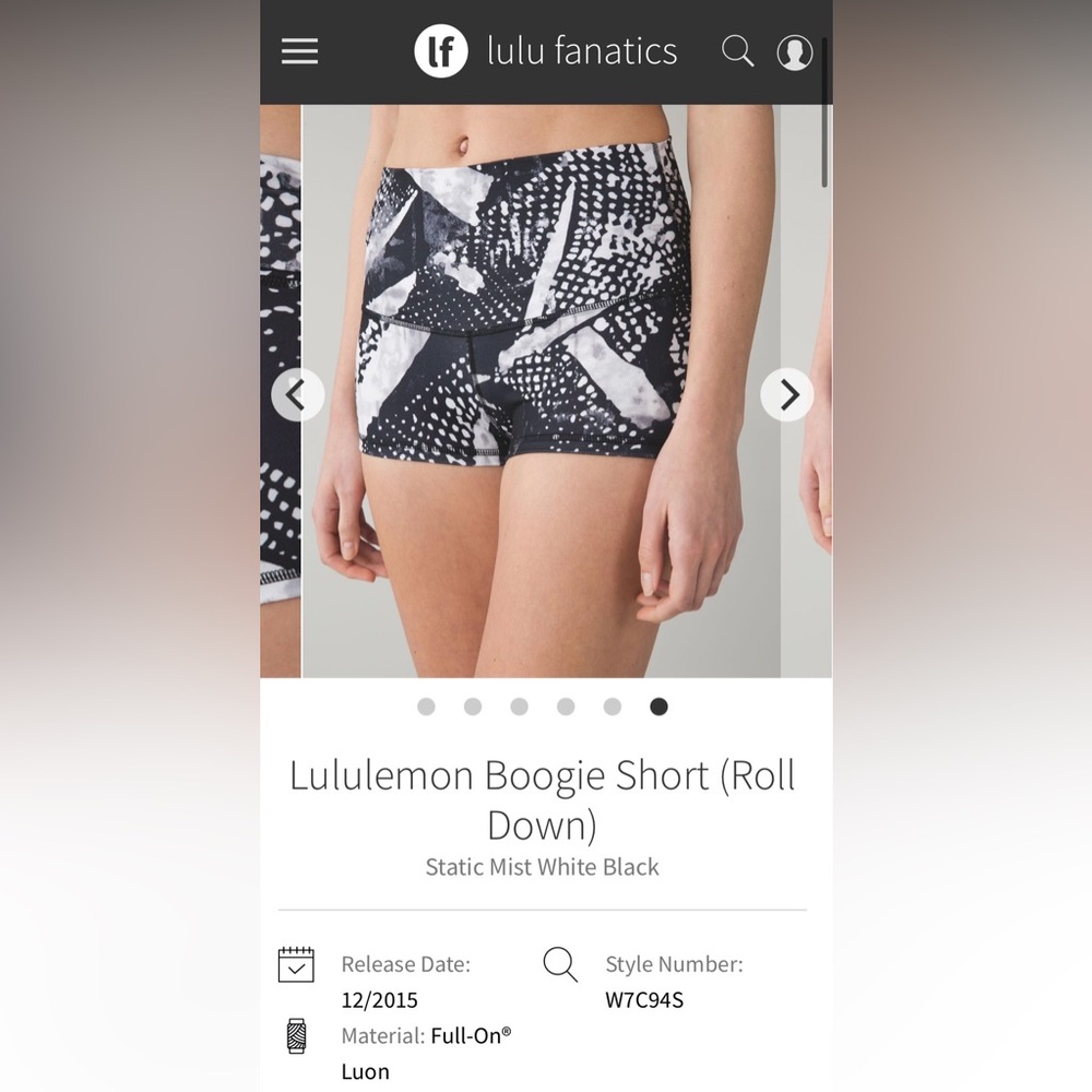 lululemon athletica Monochrome Patterned Boogie Shorts